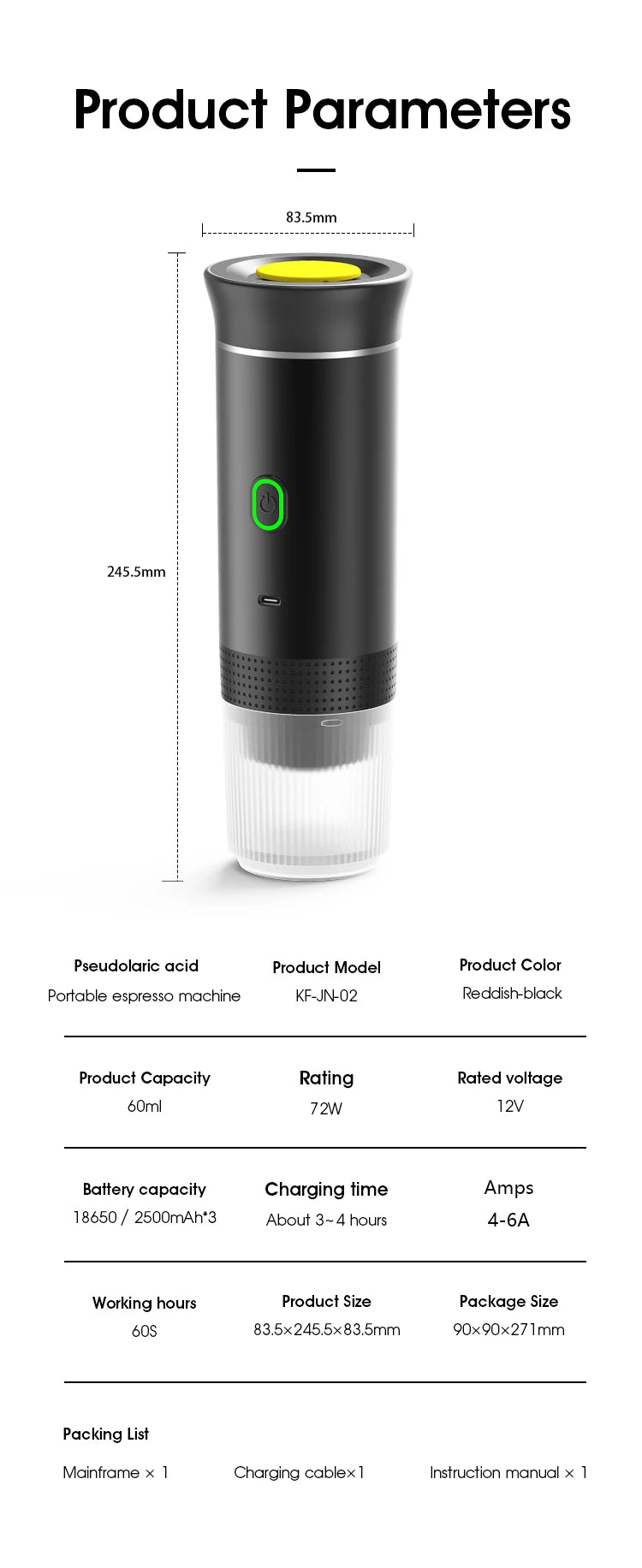 Cafetera Portátil Eléctrica Koffi 3 en 1